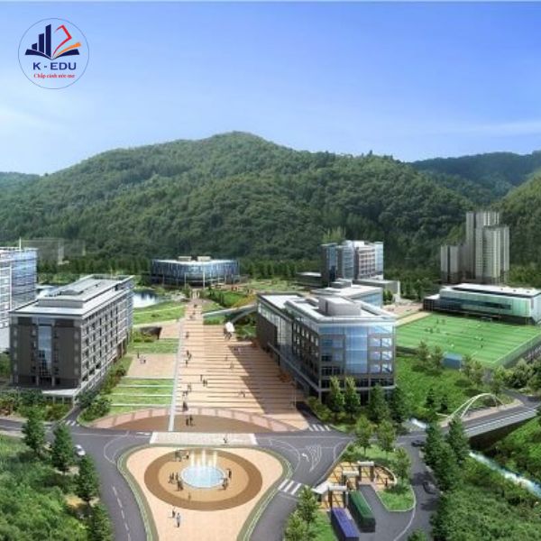 Toàn cảnh trên cao của Viện khoa học và công nghệ quốc gia Ulsan Hàn Quốc