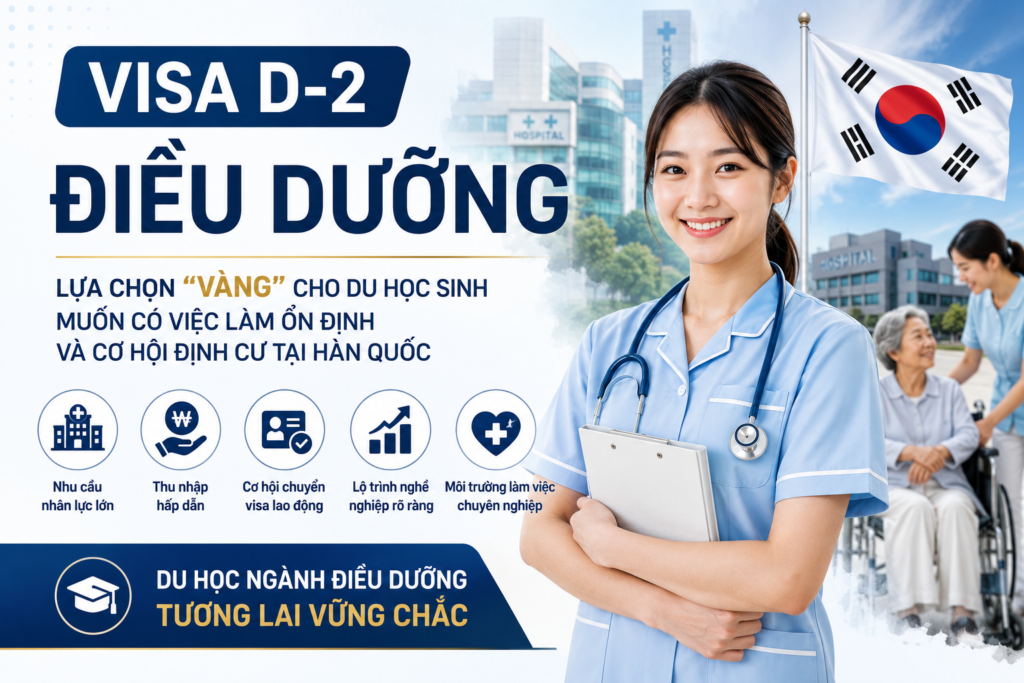 Visa D-2 Điều dưỡng Hàn Quốc - Du học ngành Điều dưỡng với cơ hội học tập, việc làm và phát triển nghề nghiệp tại Hàn Quốc.